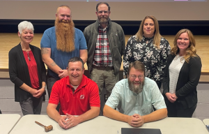 First row, from left, Neil Clark, Vice President; and Dean Handy, Vice President. Second row, from left, Susan Sammons, Anton Christensen, Jeremy Brundage, Shannon Smith and Sarah Barnes